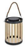 Cumpara ieftin Felinar incarcare solara bambus natur otel negru Arvel &Oslash;15x21-35h