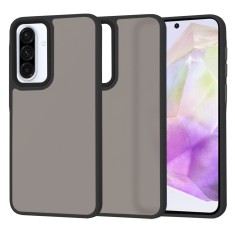 Husa pentru samsung galaxy a36 - halofrost - protectie la camere si finisaj mat - smoke black foto