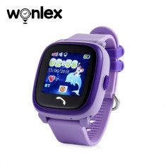 Ceas Smartwatch Pentru Copii Wonlex GW400S WiFi cu Functie Telefon, Localizare GPS, Pedometru, SOS, IP54 - Mov, Cartela SIM Cadou foto