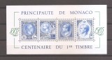 Monaco 1985 - 100 de ani de la primele timbre din Monaco (colita dt), MNH, Nestampilat