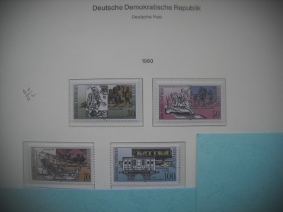 HOPCT TIMBRE MNH 1297 RELATII INT POSTALE 500 ANI-4 VAL-1990-GERMANIA DDR/RDG foto