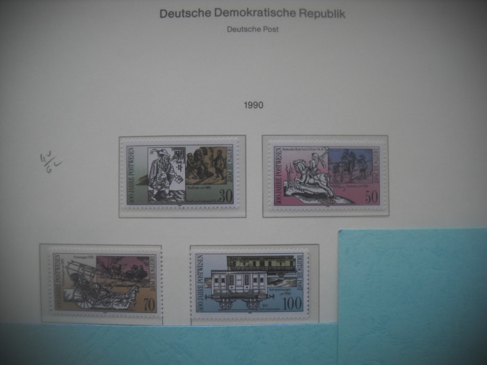 HOPCT TIMBRE MNH 1297 RELATII INT POSTALE 500 ANI-4 VAL-1990-GERMANIA DDR/RDG