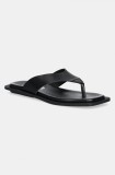 Steve Madden slapi de piele Splash femei, culoarea negru, cu toc plat, SM11003722