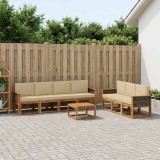 Cumpara ieftin Set de canapele de exterior 7 buc. 7-Locuri Natural si Bej