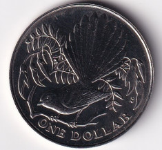 Noua Zeelanda 1 Dollar 1980 - Elizabeth II (Fantail Bird) 38.61 mm KM-49 foto