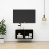 Dulap TV montat pe perete, negru extralucios, 37x37x72 cm, PAL GartenMobel Dekor, vidaXL