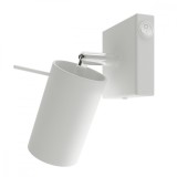 Lampă De Perete Ring Alb Oțel 1 Bec Tub Modern De Interior