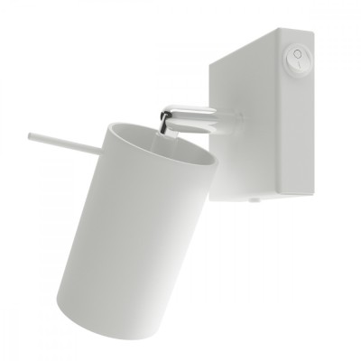 Lampă De Perete Ring Alb Oțel 1 Bec Tub Modern De Interior foto