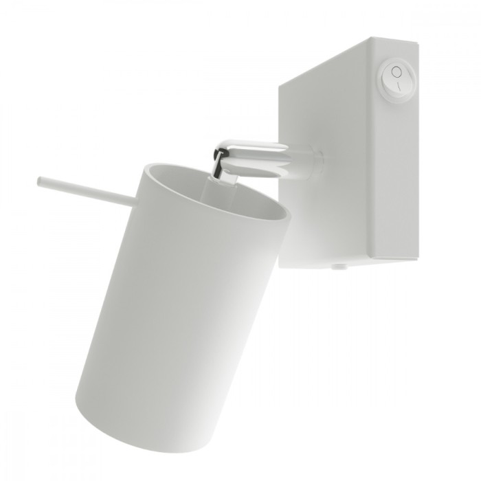 Lampă De Perete Ring Alb Oțel 1 Bec Tub Modern De Interior