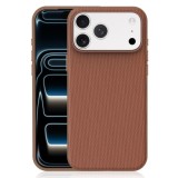 Husa compatibila cu iPhone 18 Pro, MagSafe, Design Woven, Soft Touch, Antisoc, Maro