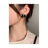 Cumpara ieftin Cercei Fundita Neagra 2,1x1,5cm - 54043