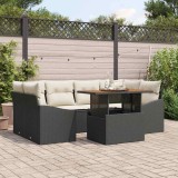 Cumpara ieftin Set de canapele pentru grădină 7 pcs Negru Rattan poli