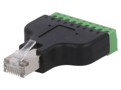 Conector RJ45 ecranat cu regletă foto
