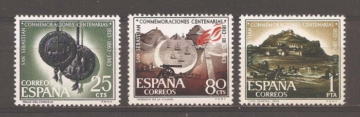 Spania 1963 - 150 de ani de la &icirc;nceputul reconstrucției San Sebastian, MNH