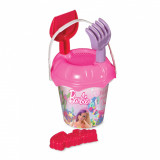 Set de joaca pentru nisip cu galetusa si accesorii Barbie Roz, Dede