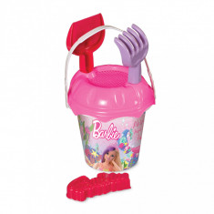 Set de joaca pentru nisip cu galetusa si accesorii Barbie Roz