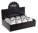 Set 12 globuri brad Craciun sticla multicolora Gleful &Oslash; 8 cm