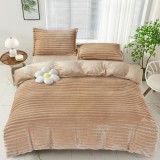 Cumpara ieftin Lenjerie de pat dublu cocolino,4 piese.cearceaf normal,dungi,bej-92682