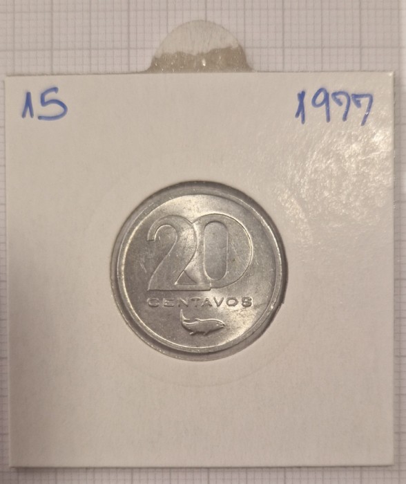 Cape Verde, Capul Verde, KM#15, 20 centavos 1977, aluminiu, excelenta