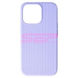 Husa Silicon Woven Texture Lavender pentru Apple iPhone 13 Pro - Protectie Premium