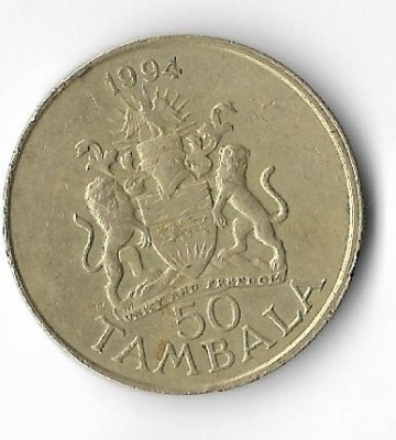 Moneda 50 tambala 1994 - Malawi foto