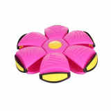 Minge zburatoare transformabila in disc Frisbee roz