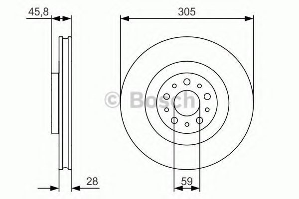 Disc frana OPEL COMBO Combi (X12) (2012 - 2016) BOSCH 0 986 479 736