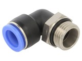 Racord push-in rotativ 90&deg; PNEUMAT, presiune 0,95-15 bar, temperatură 0-60&deg;C