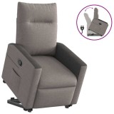 Cumpara ieftin Fotoliu rabatabil cu ridicare pe verticală, gri taupe, textil