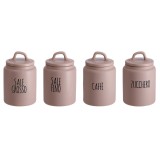Cumpara ieftin Set 4 borcane depozitare ceramica maro neagra 13,5 x 21 cm