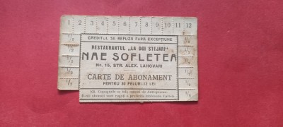 Bucuresti Bukarest Abonament Cartela Restaurantul La doi stejari Nae Sofletea foto