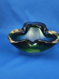 💚 Bol decorativ / scrumieră vintage din sticlă artistică &ndash; posibil cristal Bohemia / Murano