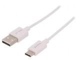 Cablu USB 2.0 A la C 1m alb 480Mbps, Goobay