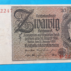 GERMANIA 20 Mark 1929 - Bancnota veche originala - Superba