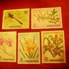 Serie mica Singapore 1962 - Flora- Orhidee , 5 valori
