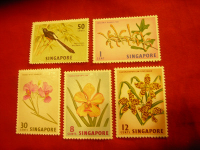 Serie mica Singapore 1962 - Flora- Orhidee , 5 valori foto