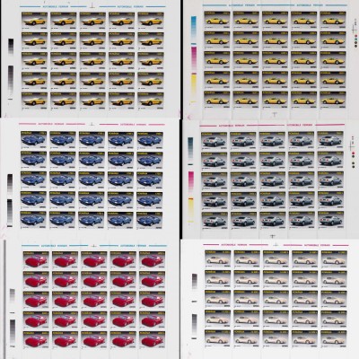 ✅ RO 1999 ,LP 1499 , &amp;quot;Automobile Ferrari &amp;quot; , serie in coli de 25 ,MNH foto