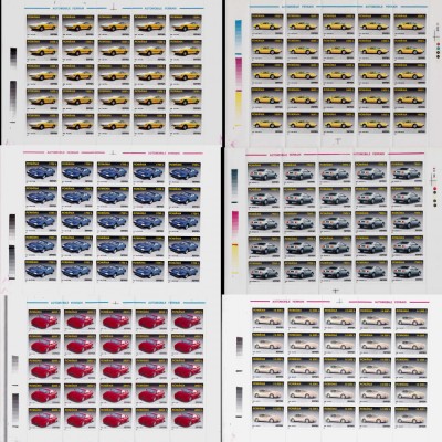 RO 1999 ,LP 1499 , &amp;quot;Automobile Ferrari &amp;quot; , serie in coli de 25 ,MNH foto