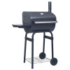 VidaXL Grătar barbecue cu cărbuni, afumătoare și raft inferior, negru