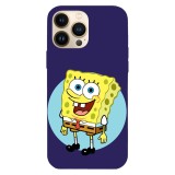 Husa compatibila cu Apple iPhone 11 Pro Max model Happy SpongeBob SquarePants, Silicon, TPU, Viceversa, Transparent, Carcasa