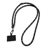 Snur pentru Telefon, Zamo&Acirc;&reg;, din Nailon Rezistent si Carabina Inoxidabila, Lungime 60cm, Grosime 1cm, Universal, Negru