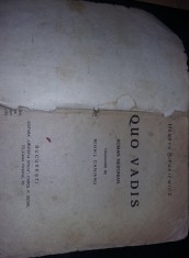 carte VECHE,QUO VADIS ,HENRYK SIENKIEWICZ,ROMAN,Stare cum se vede,T.GRATUIT