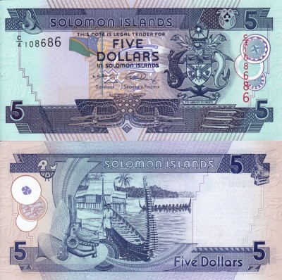 INSULELE SOLOMON 5 dollars ND UNC!!! foto