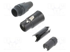 Conector XLR mufă mamă 5 PIN drept pe cablu lipire 7,5A NEUTRIK