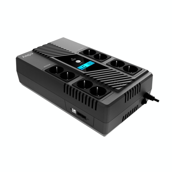 UPS Njoy &quot;Token 800&quot;, Line int., brick, AVR, Schuko x 8, display LCD, back-up 1 - 10 min. &quot;UPCSBLS680TTOAZ01B&quot; (timbru verde 11 lei)