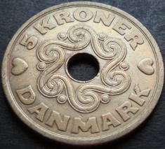 Moneda 5 COROANE / KRONER - DANEMARCA, anul 1990 * cod 2988