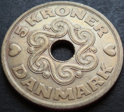 Moneda 5 COROANE / KRONER - DANEMARCA, anul 1990 * cod 2988 foto