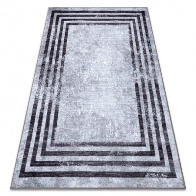 MIRO 51325.805 covor lavabil Geometric, linii anti-alunecare - gri, 200x290 cm foto