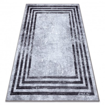 MIRO 51325.805 covor lavabil Geometric, linii anti-alunecare - gri, 140x190 cm foto