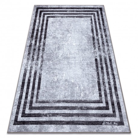 MIRO 51325.805 covor lavabil Geometric, linii anti-alunecare - gri, 200x290 cm